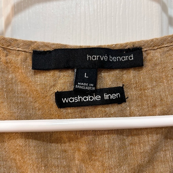 Harve Benard Washable Linen Sleeveless Blouse Size L Boho Natural Beachy Hippie - Picture 3 of 7